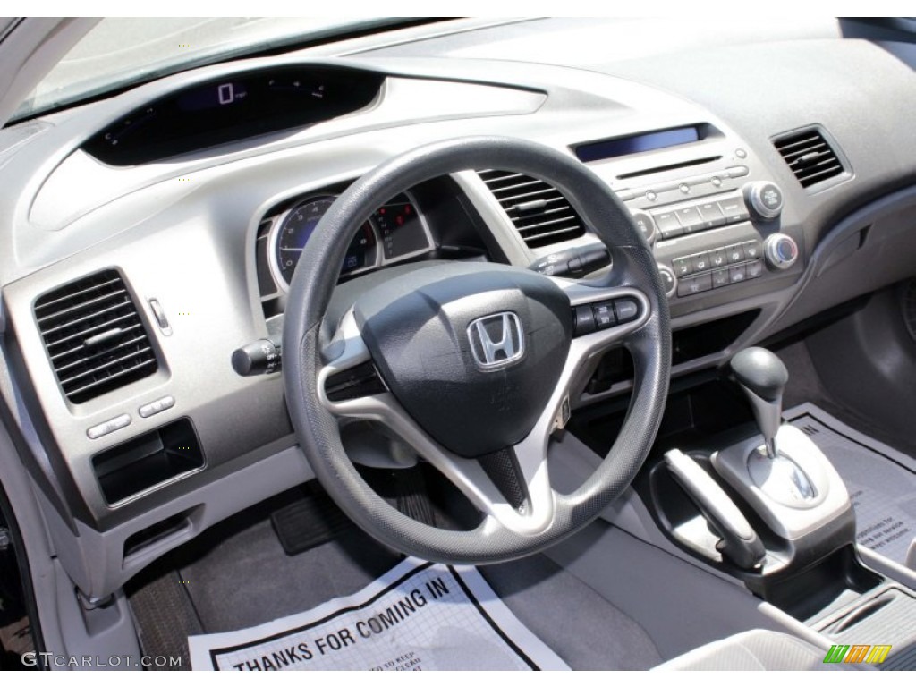 2010 Civic LX Sedan - Crystal Black Pearl / Gray photo #4