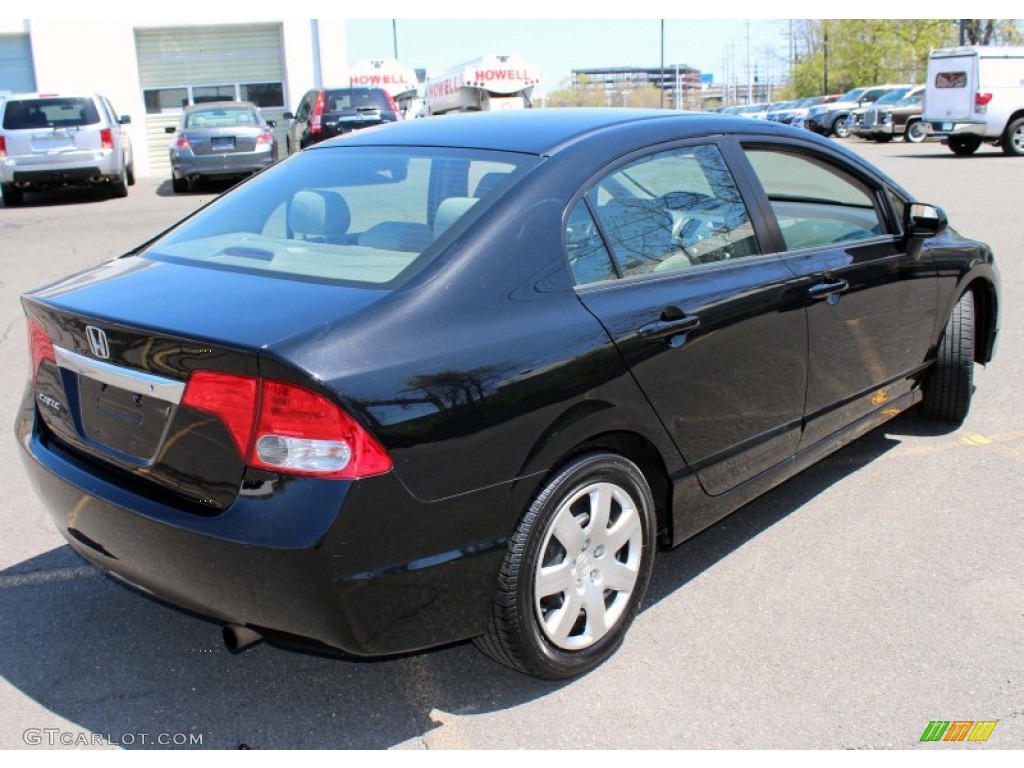 2010 Civic LX Sedan - Crystal Black Pearl / Gray photo #6