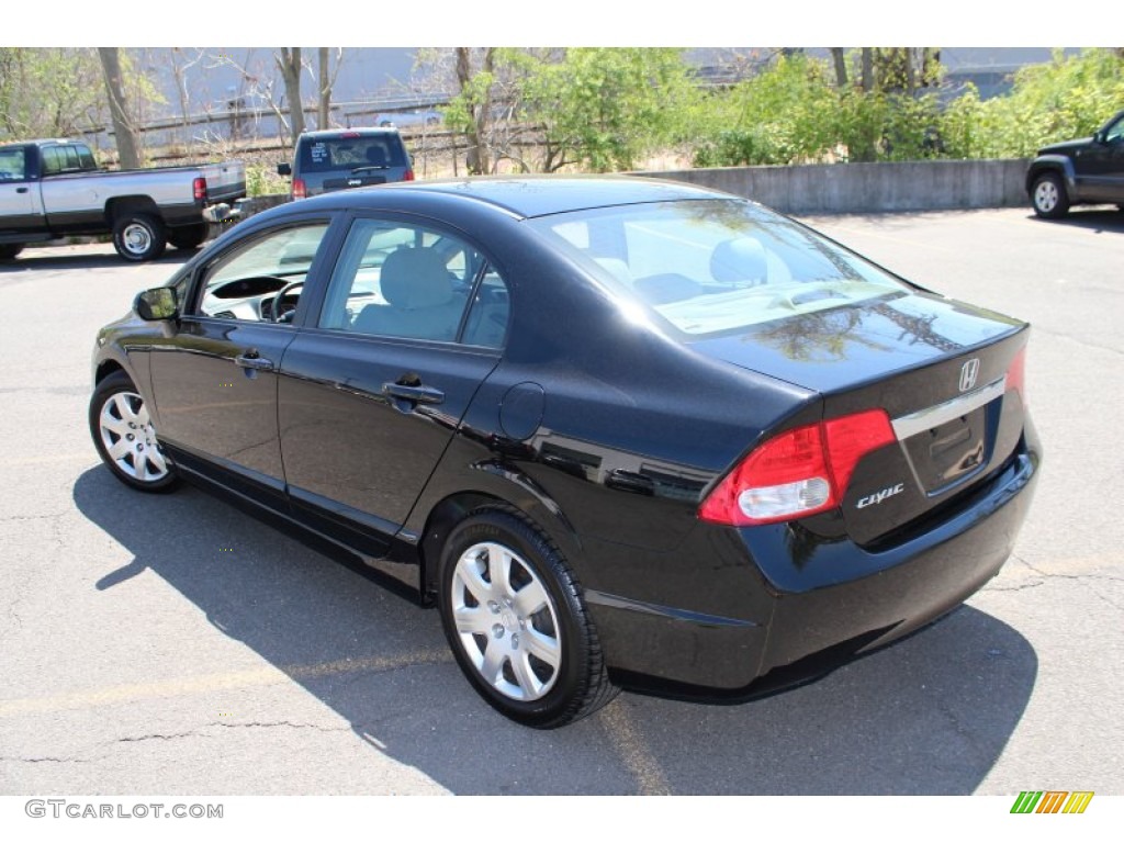 2010 Civic LX Sedan - Crystal Black Pearl / Gray photo #10