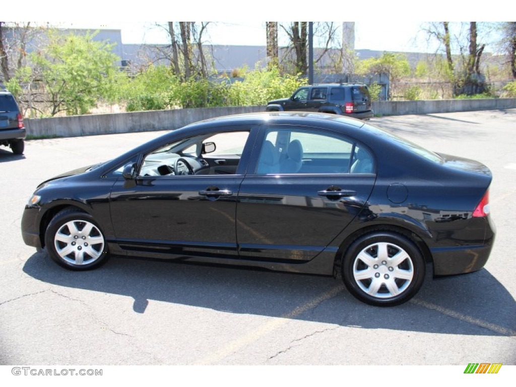 2010 Civic LX Sedan - Crystal Black Pearl / Gray photo #11