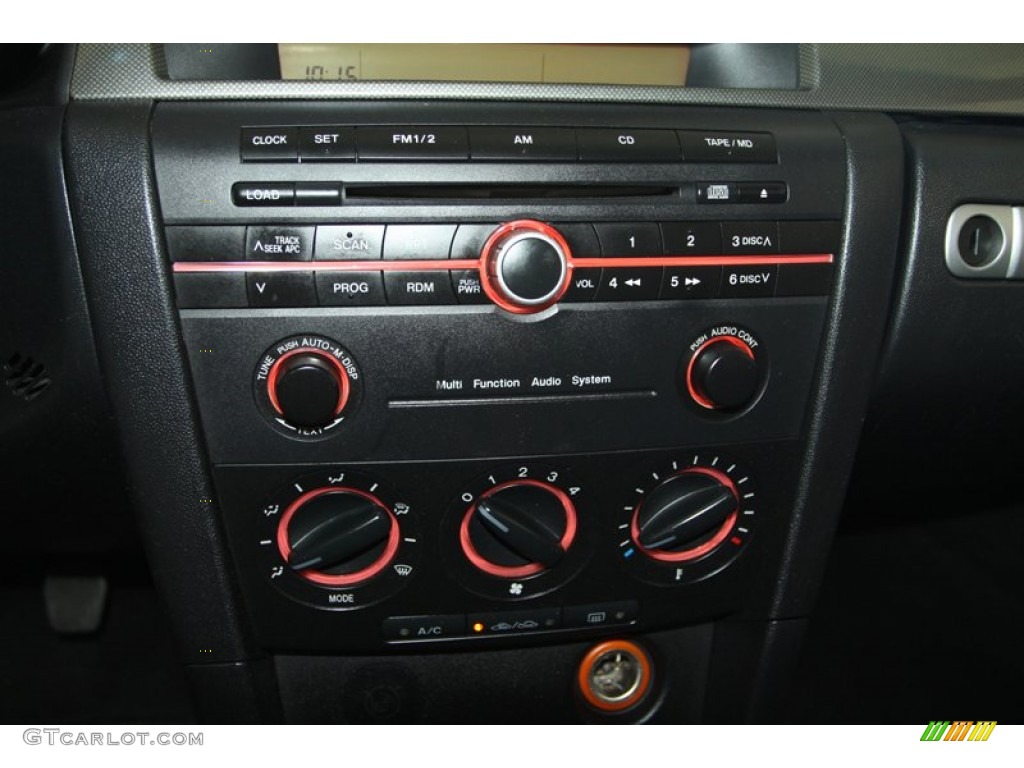 2004 MAZDA3 s Hatchback - Sunlight Silver Mica / Black/Red photo #24
