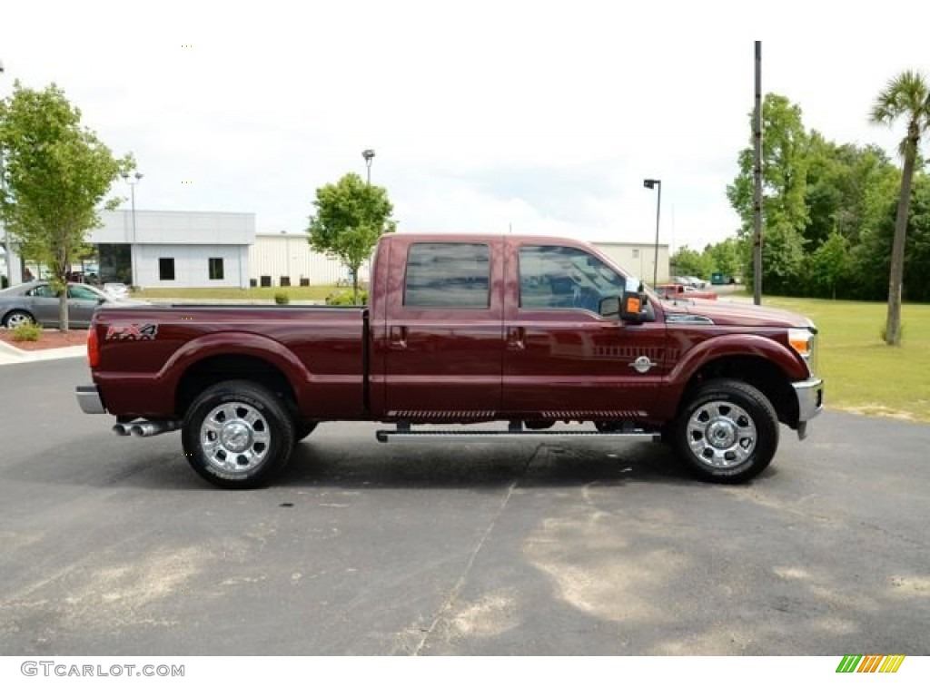 2012 F250 Super Duty Lariat Crew Cab 4x4 - Autumn Red Metallic / Adobe photo #4