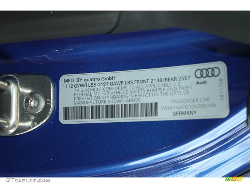 2014 Audi R8 Spyder V10 Info Tag Photos