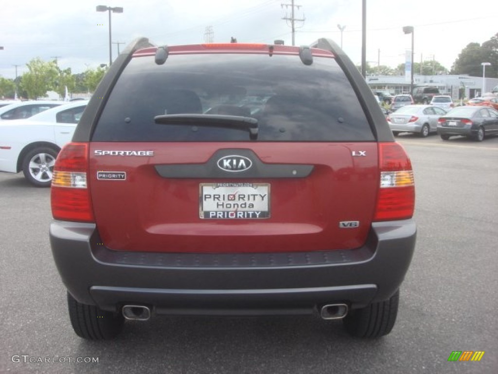 2005 Sportage LX 4WD - Volcanic Red / Beige photo #5