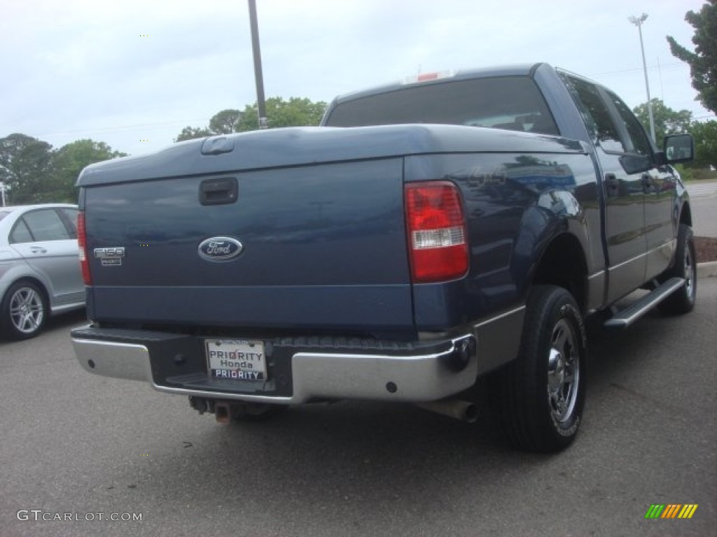 2005 F150 XLT SuperCrew 4x4 - Medium Wedgewood Blue Metallic / Tan photo #4