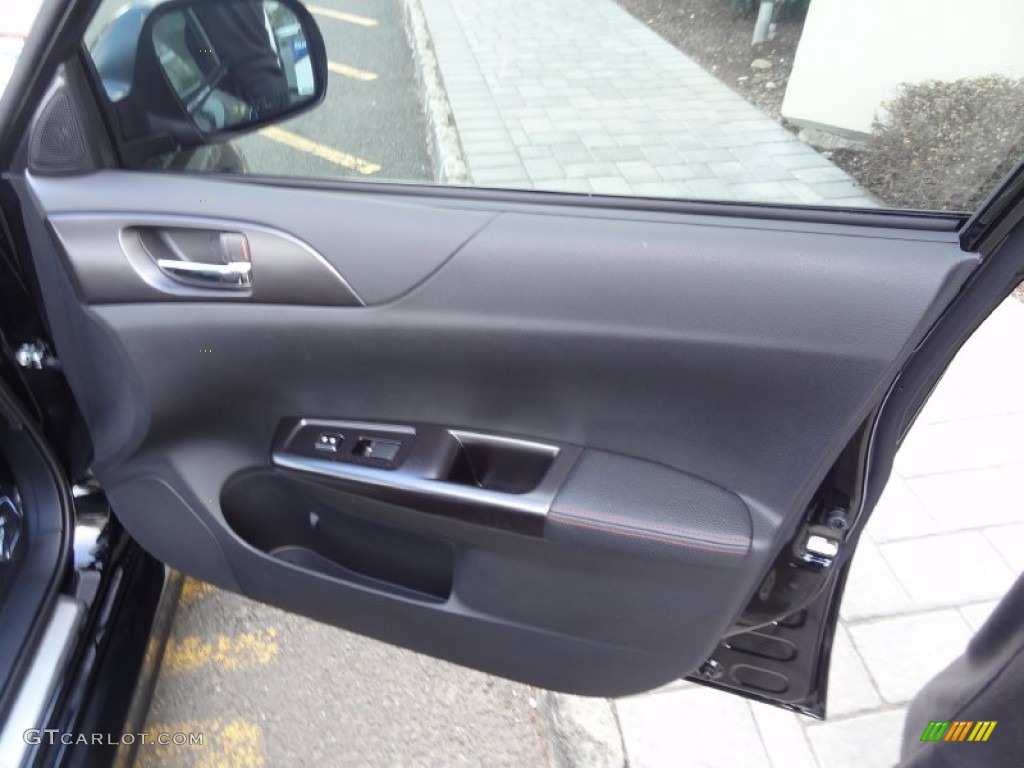 2012 Subaru Impreza WRX STi 4 Door STi Black Alcantara/Carbon Black Door Panel Photo #80738683