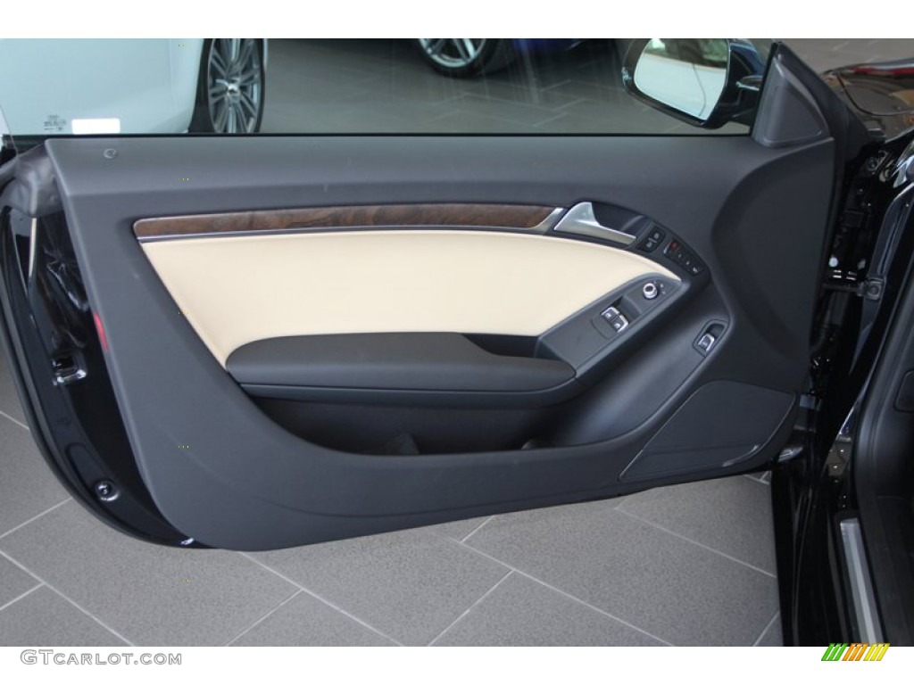 2013 Audi A5 2.0T quattro Coupe Velvet Beige Door Panel Photo #80740699