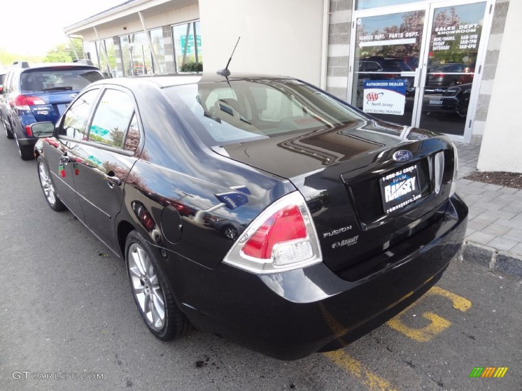 2009 Fusion SE Blue Suede - Tuxedo Black Metallic / Alcantara Blue Suede/Charcoal Black Leather photo #5