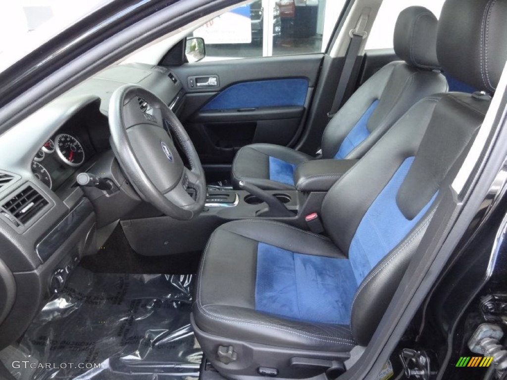 Alcantara Blue Suede/Charcoal Black Leather Interior 2009 Ford Fusion SE Blue Suede Photo #80742888