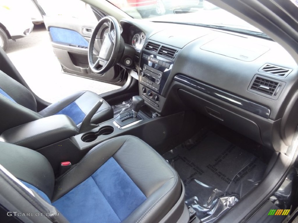 Alcantara Blue Suede/Charcoal Black Leather Interior 2009 Ford Fusion SE Blue Suede Photo #80743021