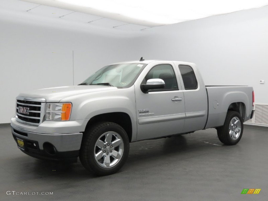 2013 Sierra 1500 SLE Extended Cab - Quicksilver Metallic / Ebony photo #1