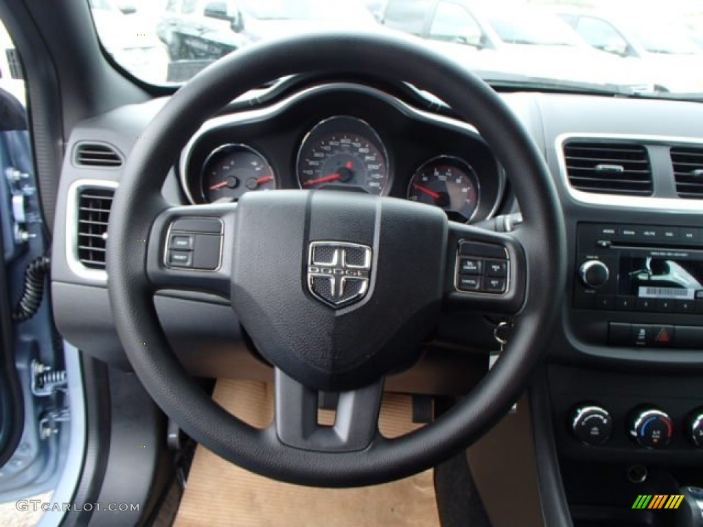 2013 Dodge Avenger SE Black Steering Wheel Photo #80754789