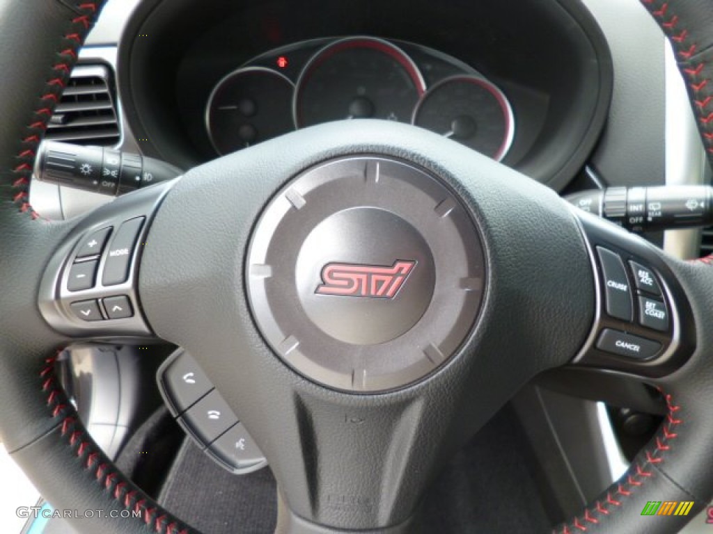 2013 Subaru Impreza WRX STi 5 Door Black Steering Wheel Photo #80759085