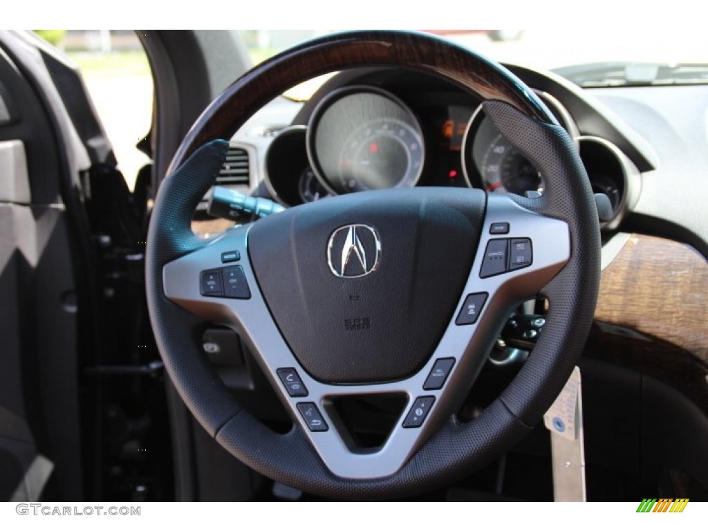 2012 Acura MDX SH-AWD Advance Umber Steering Wheel Photo #80759457
