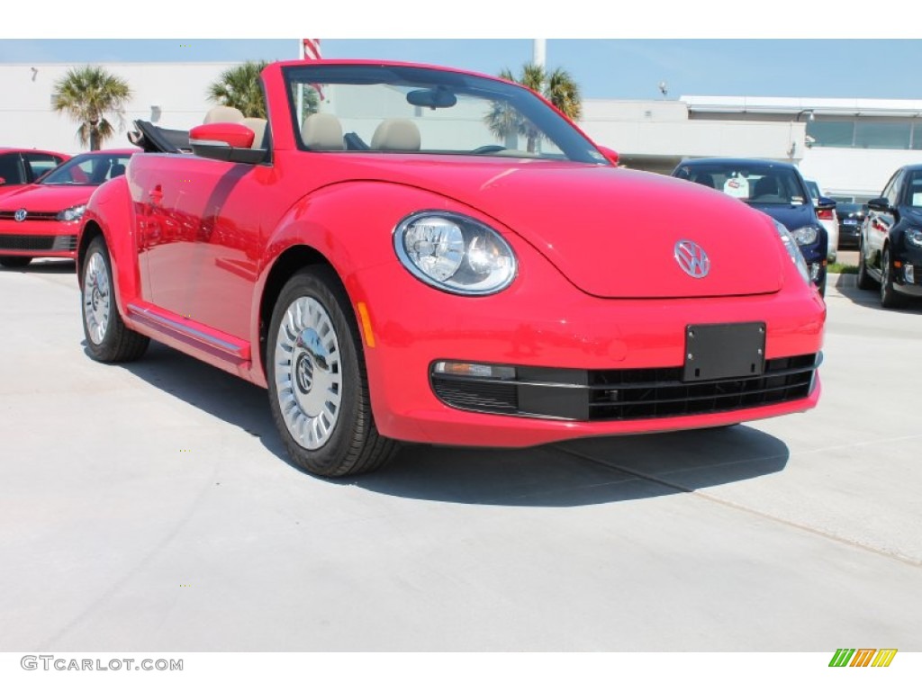 2013 Beetle 2.5L Convertible - Tornado Red / Beige photo #1