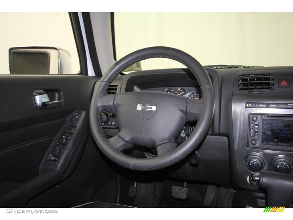2007 Hummer H3 Standard H3 Model Ebony Black/Pewter Steering Wheel Photo #80764038