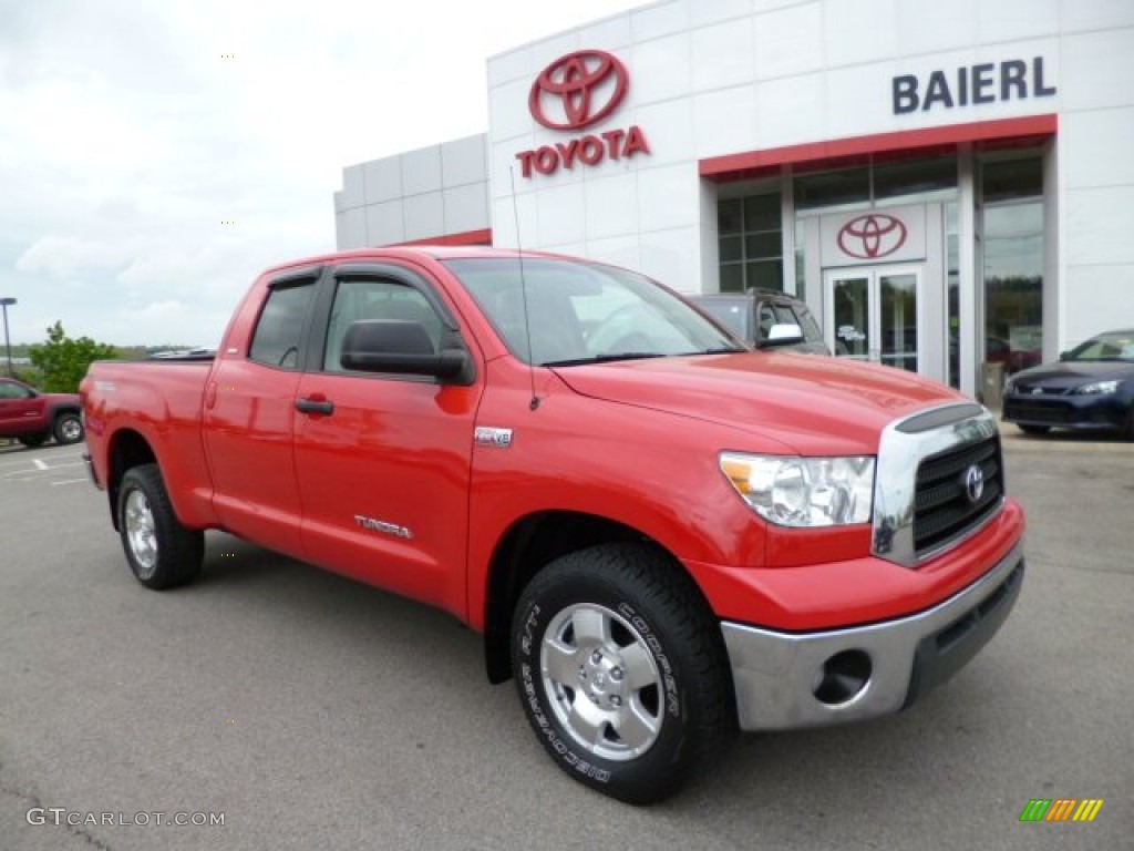 2007 Tundra SR5 TRD Double Cab 4x4 - Radiant Red / Beige photo #1