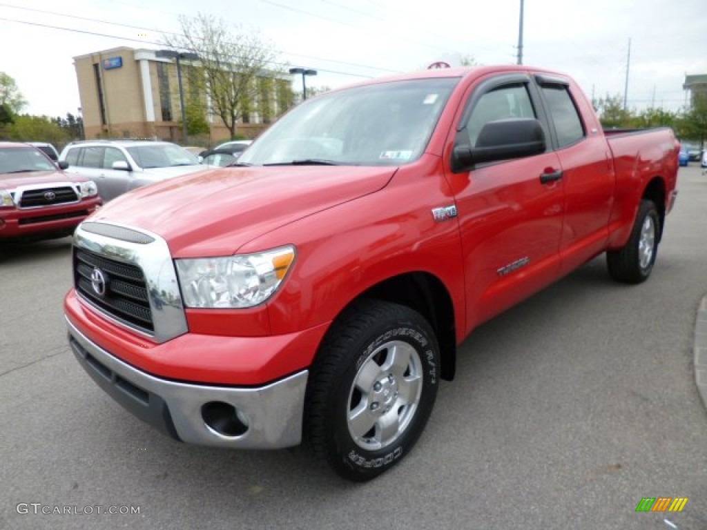 2007 Tundra SR5 TRD Double Cab 4x4 - Radiant Red / Beige photo #3