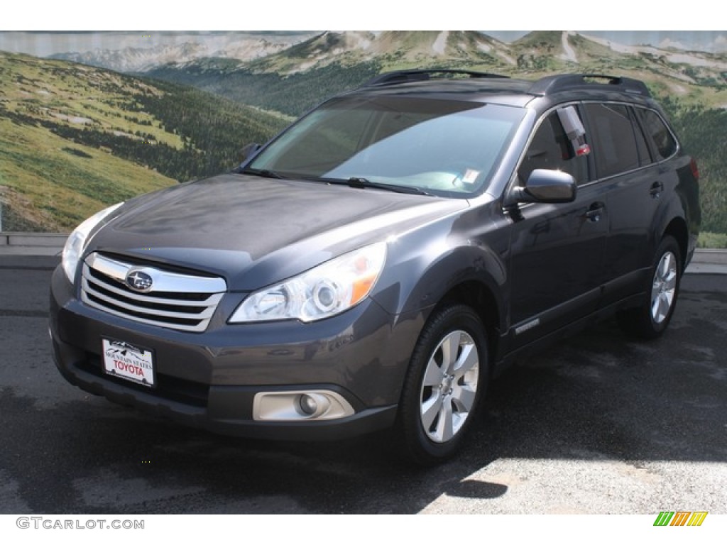 2011 Outback 2.5i Premium Wagon - Graphite Gray Metallic / Off Black photo #5