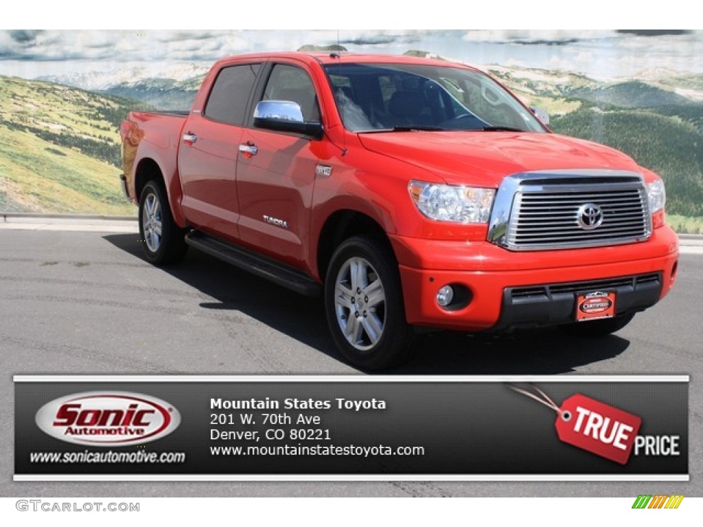 2010 Tundra Limited CrewMax 4x4 - Radiant Red / Graphite Gray photo #1
