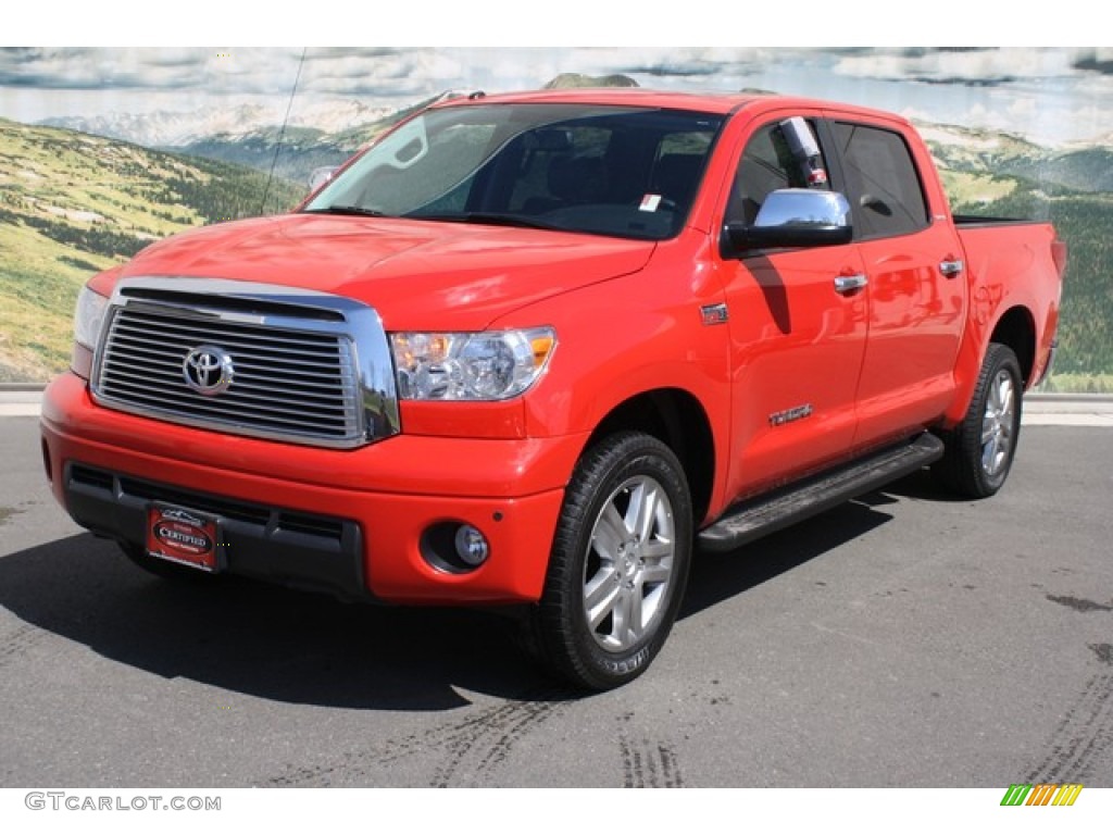 2010 Tundra Limited CrewMax 4x4 - Radiant Red / Graphite Gray photo #5
