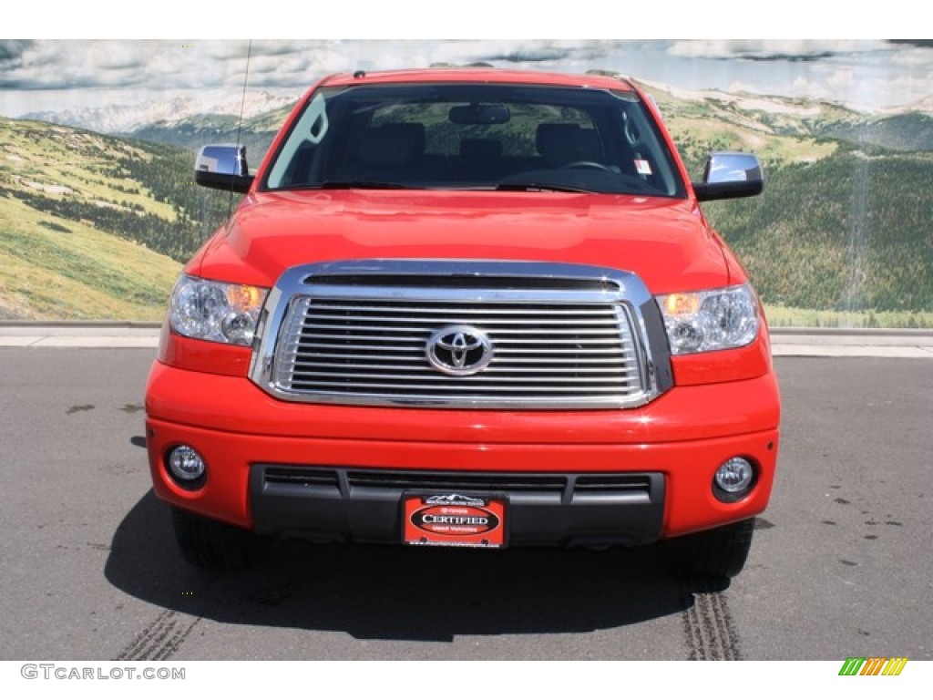 2010 Tundra Limited CrewMax 4x4 - Radiant Red / Graphite Gray photo #7