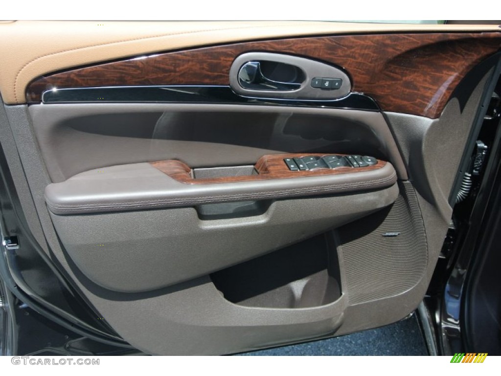 2013 Buick Enclave Premium AWD Choccachino Leather Door Panel Photo #80769365