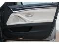 Oyster/Black 2011 BMW 5 Series 528i Sedan Door Panel