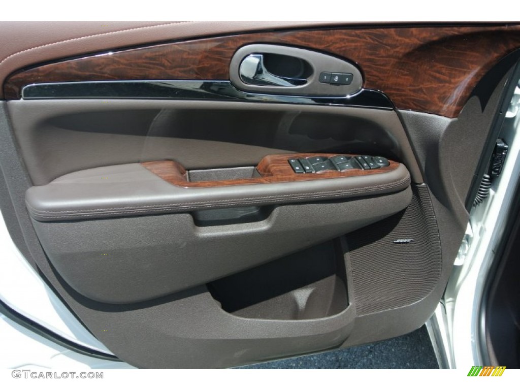 2013 Buick Enclave Premium AWD Cocoa Leather Door Panel Photo #80771688