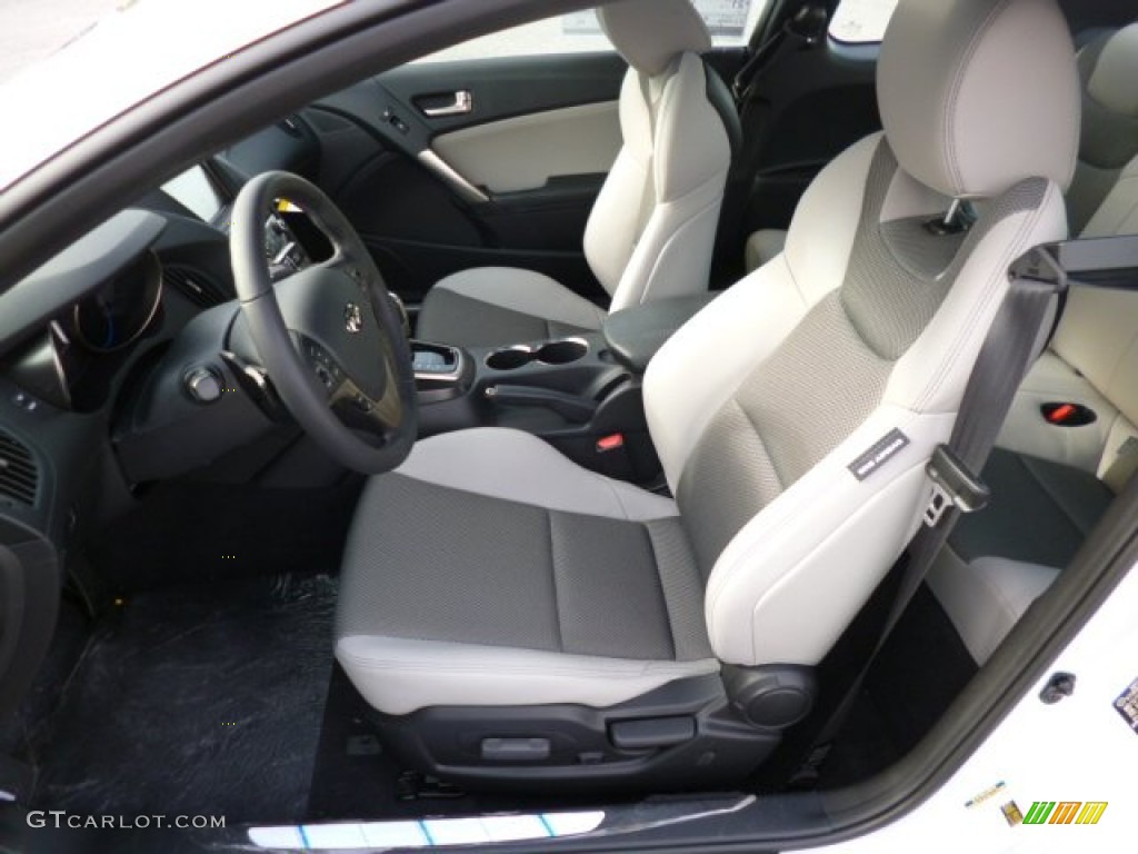2013 Genesis Coupe 2.0T Premium - White Satin Pearl / Gray Leather/Gray Cloth photo #15