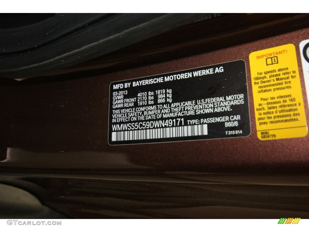 2013 Cooper Color Code B60 for Brilliant Copper Metallic Photo #80774118