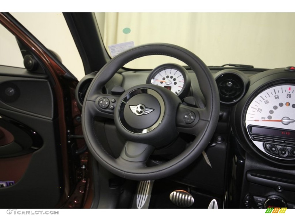 2013 Mini Cooper S Paceman Copper/Carbon Lounge Leather Steering Wheel Photo #80774496