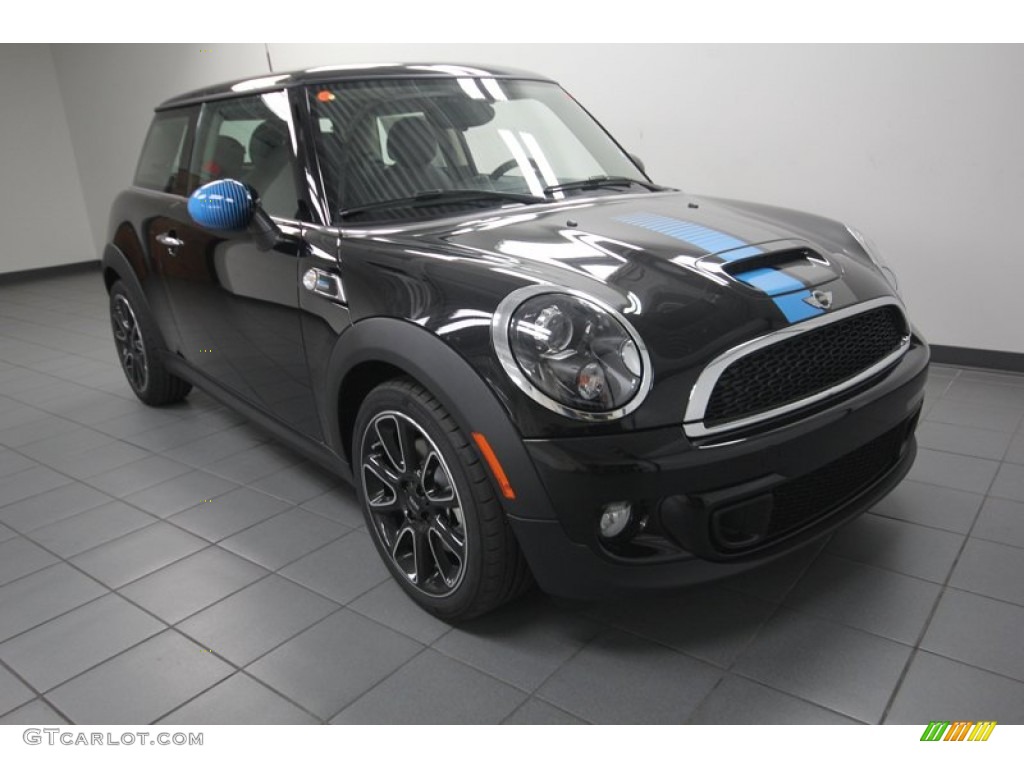2013 Cooper S Hardtop Bayswater Package - Midnight Black Metallic / Bayswater Punch Rocklike Anthracite Leather photo #1