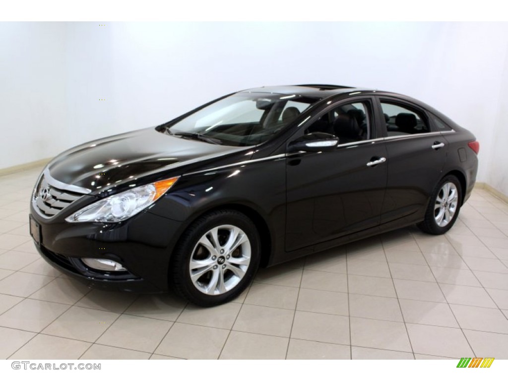 2011 Sonata Limited - Midnight Black / Black photo #3