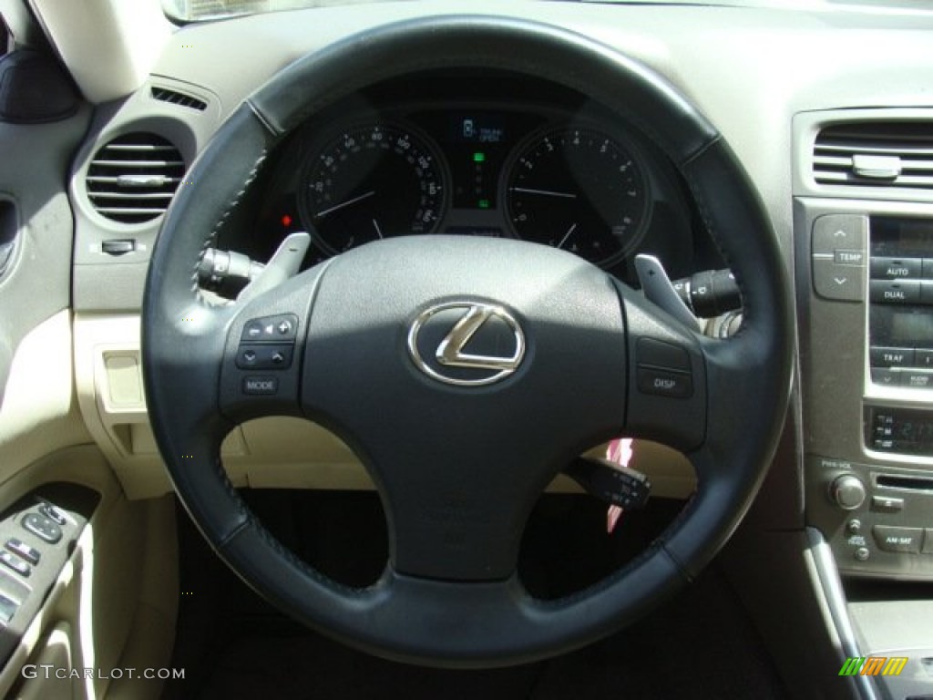 2009 Lexus IS 250 AWD Ecru Steering Wheel Photo #80778228