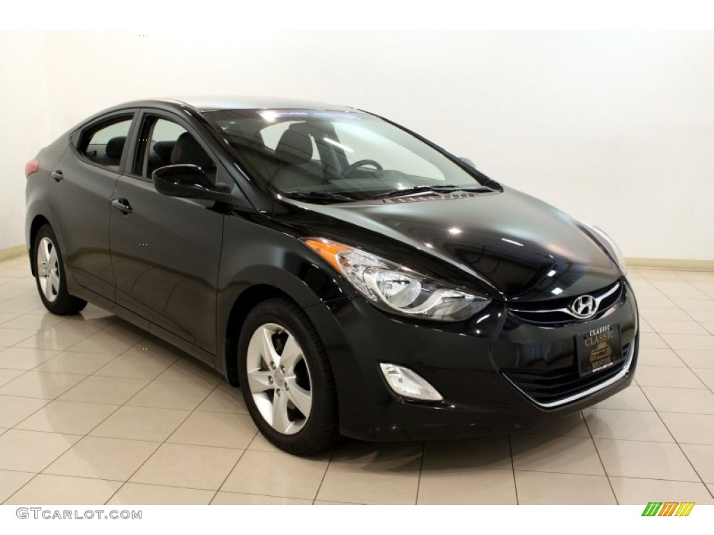 2012 Elantra GLS - Midnight Black / Gray photo #1