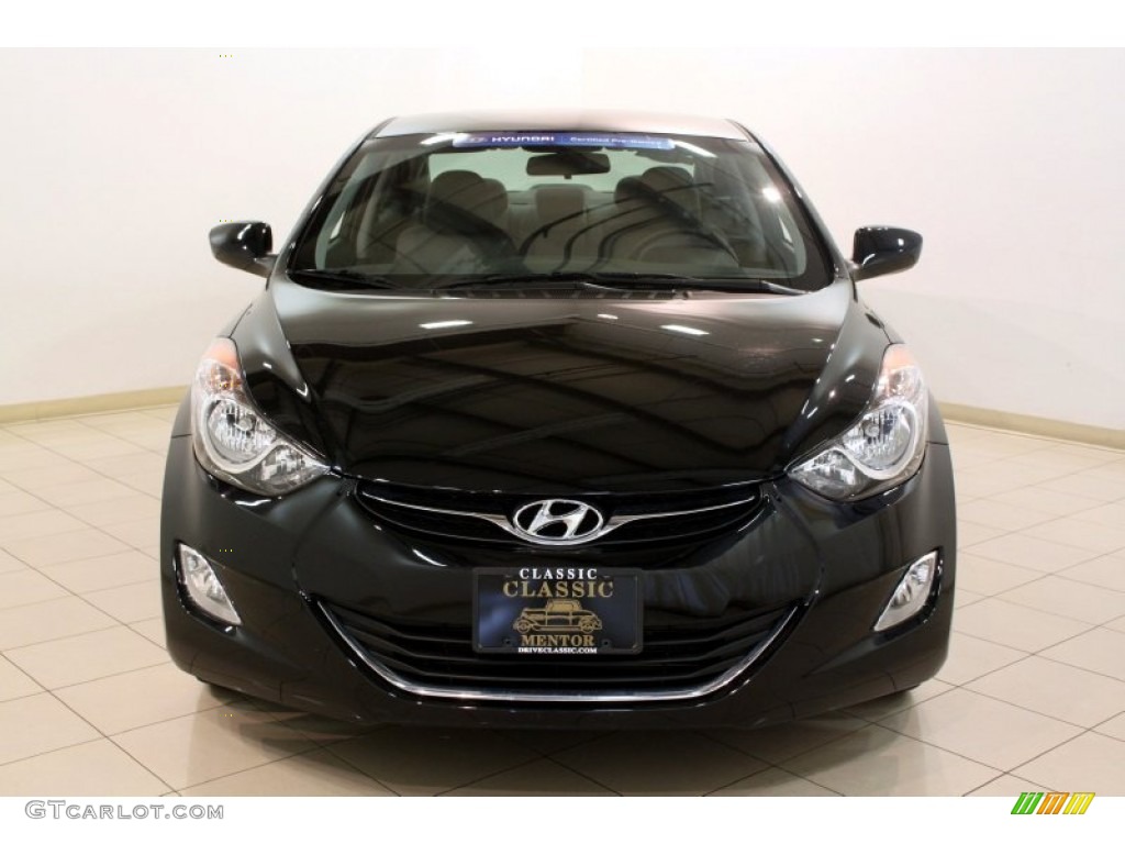 2012 Elantra GLS - Midnight Black / Gray photo #2