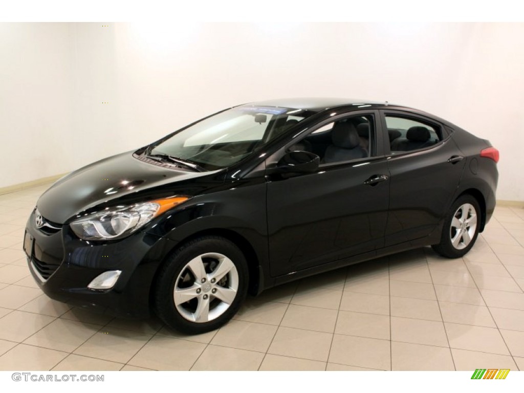 2012 Elantra GLS - Midnight Black / Gray photo #3