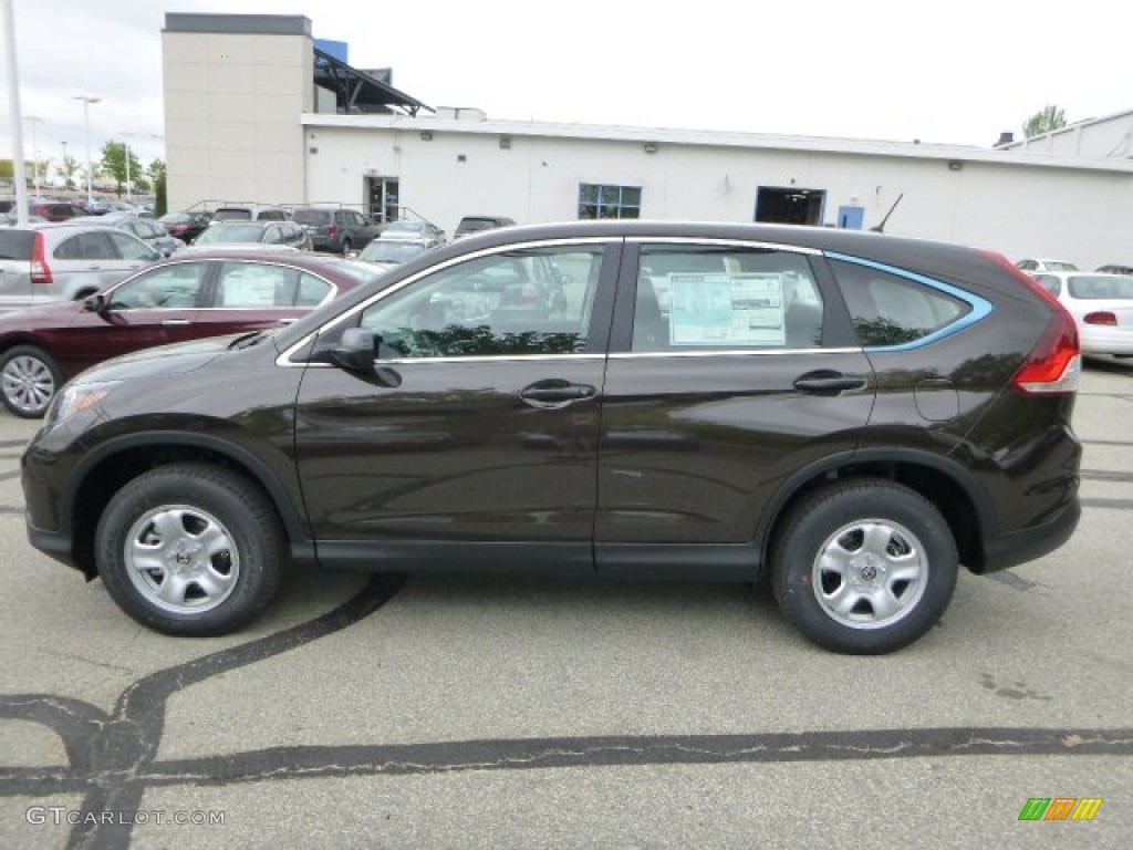 2013 CR-V LX AWD - Kona Coffee Metallic / Black photo #6