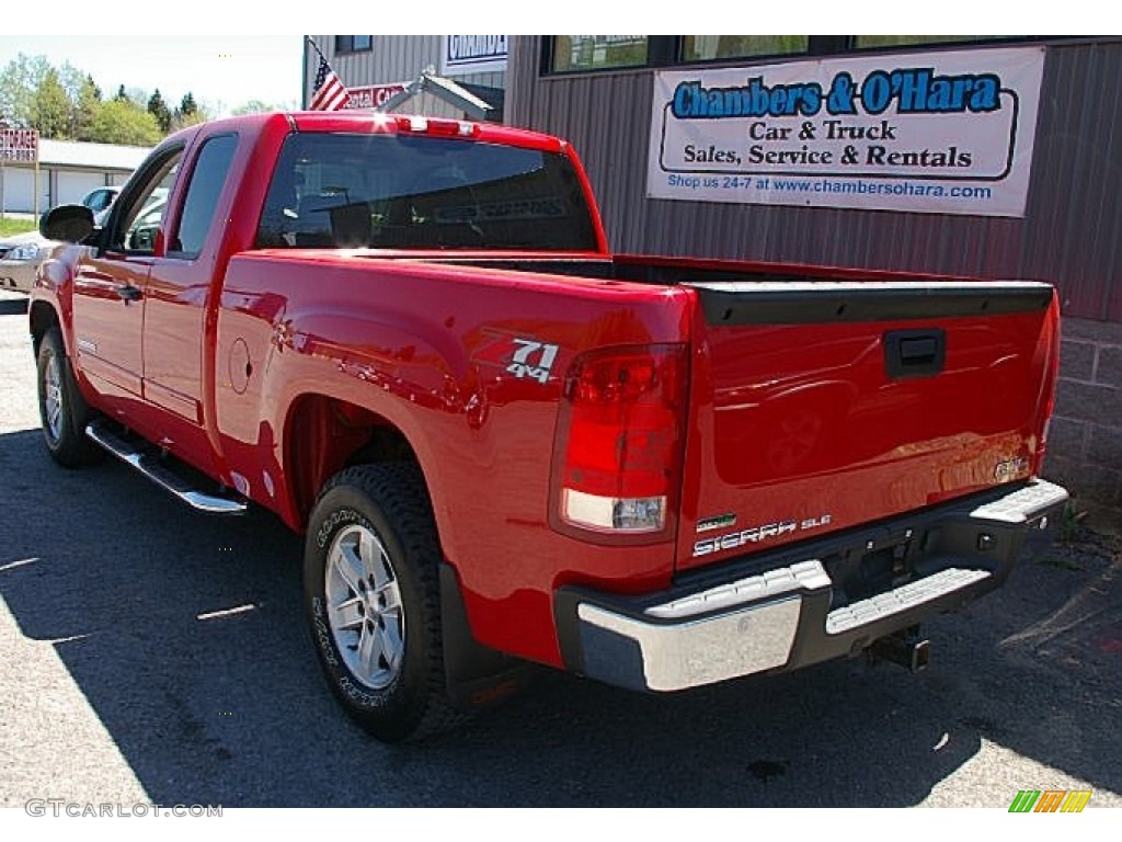 2010 Sierra 1500 SLE Extended Cab 4x4 - Fire Red / Dark Titanium/Light Titanium photo #7