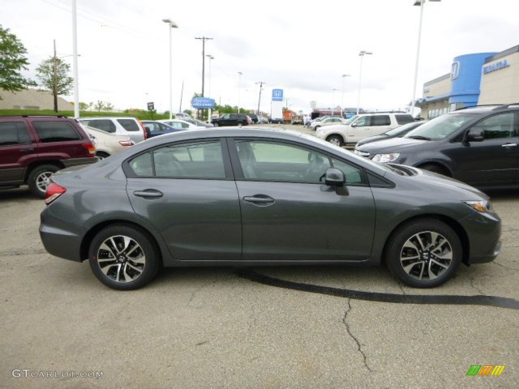 2013 Civic EX Sedan - Polished Metal Metallic / Gray photo #2