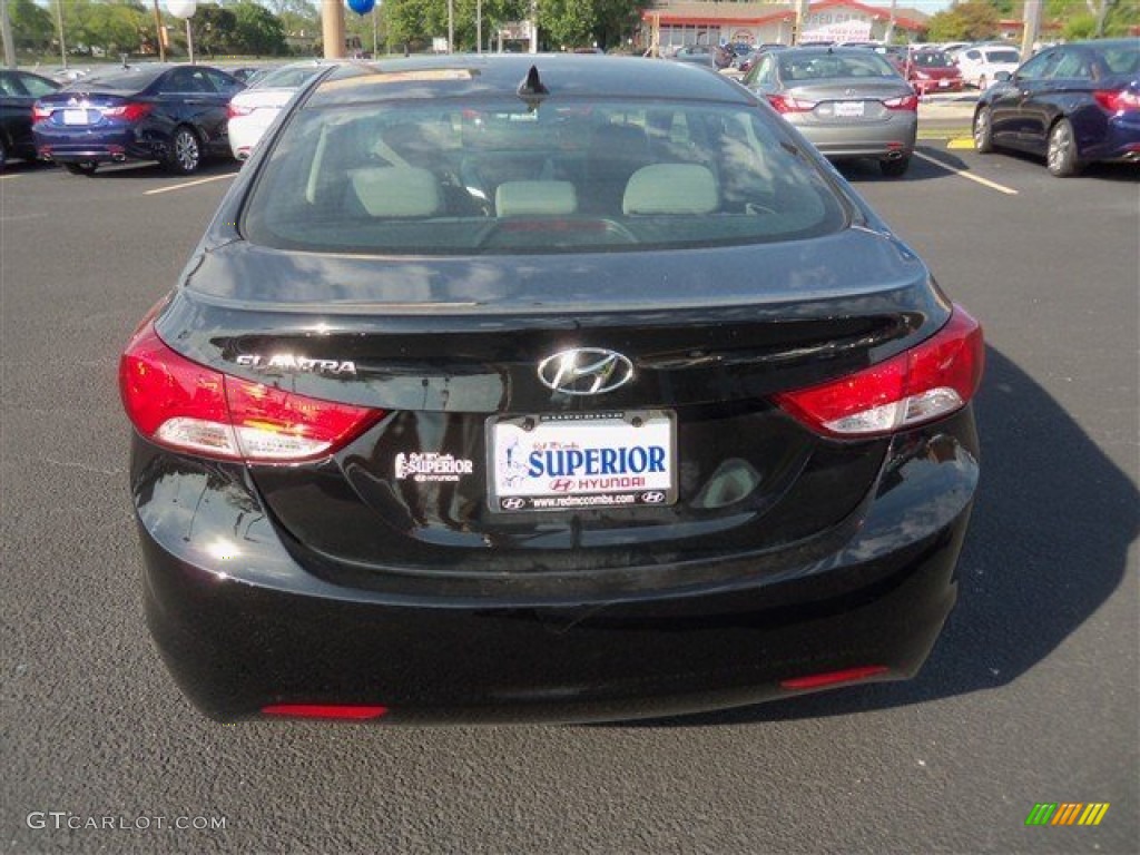 2013 Elantra GLS - Midnight Black / Gray photo #6