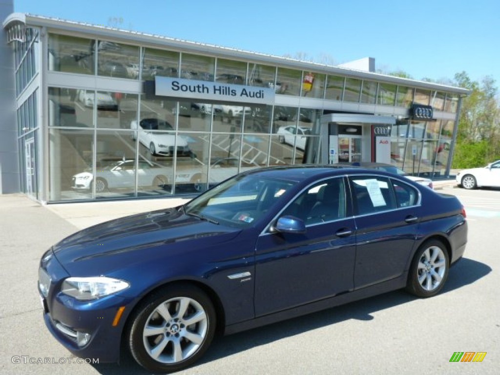 2011 5 Series 550i xDrive Sedan - Deep Sea Blue Metallic / Black photo #1