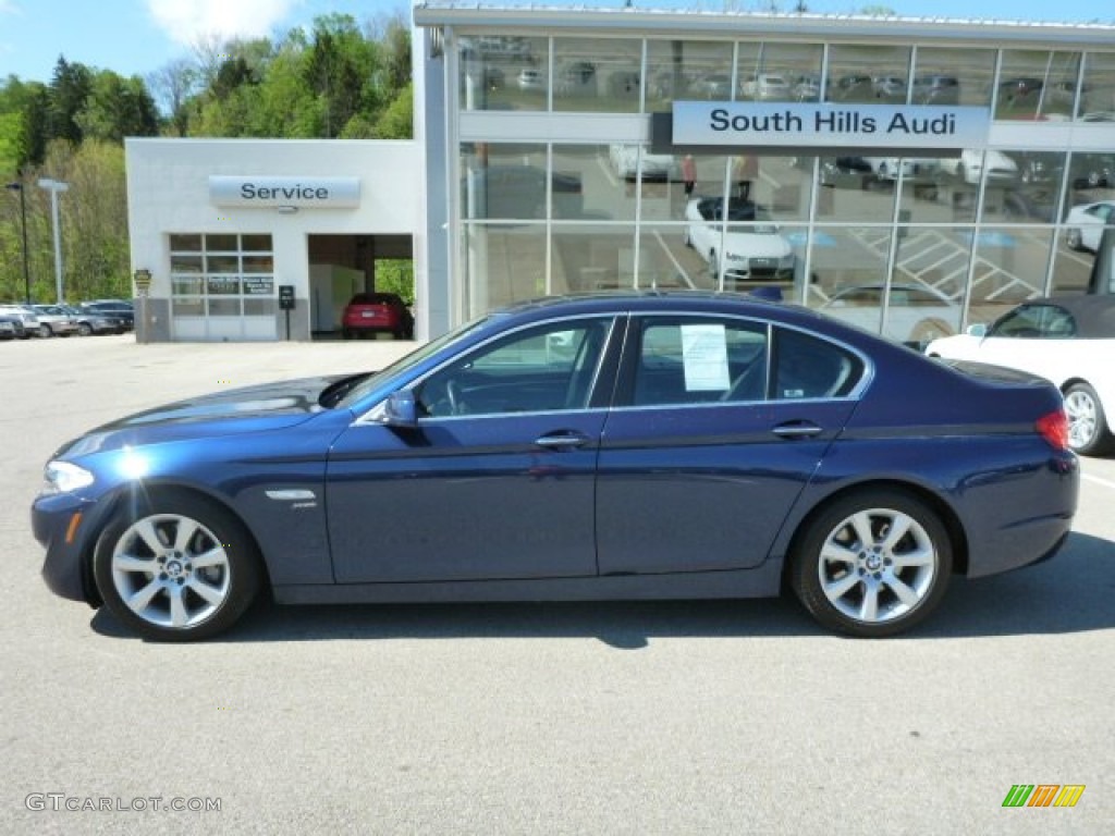 2011 5 Series 550i xDrive Sedan - Deep Sea Blue Metallic / Black photo #2