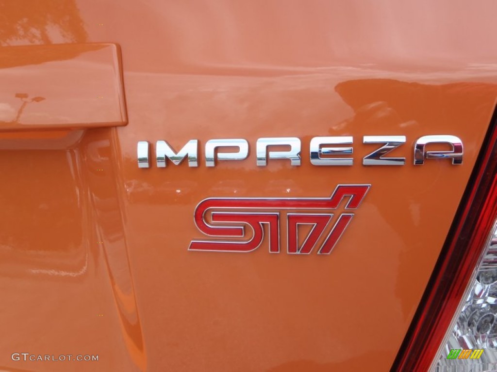 2013 Subaru Impreza WRX STi 4 Door Orange Special Edition Marks and Logos Photo #80787305