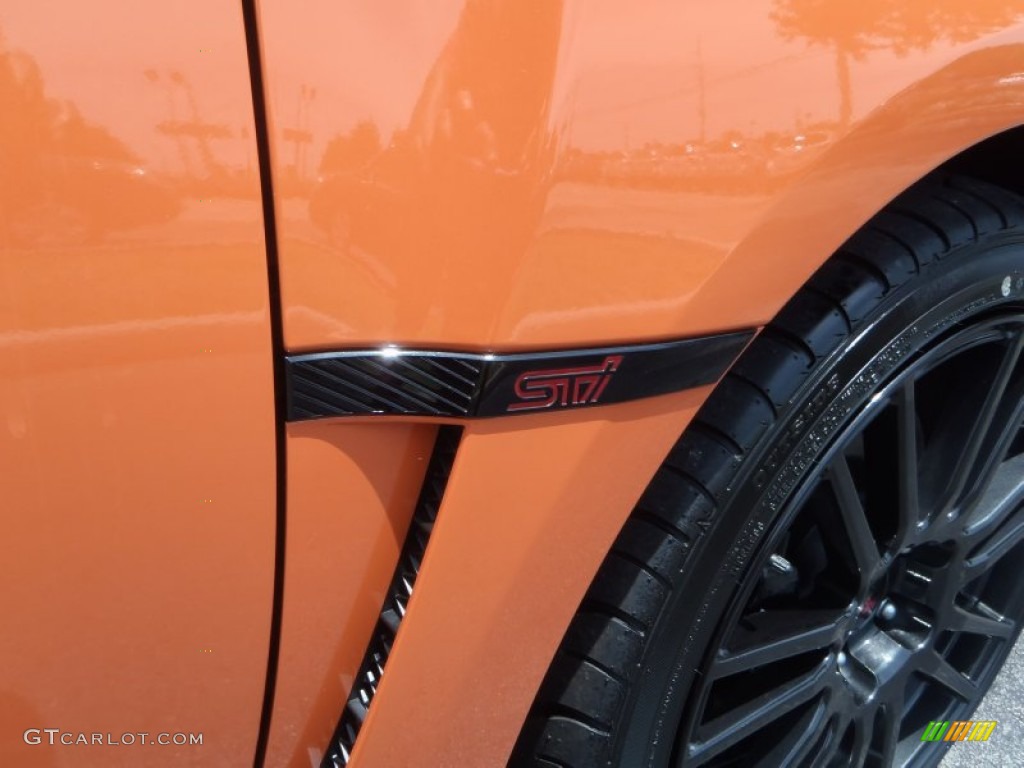 2013 Subaru Impreza WRX STi 4 Door Orange Special Edition Marks and Logos Photo #80787461
