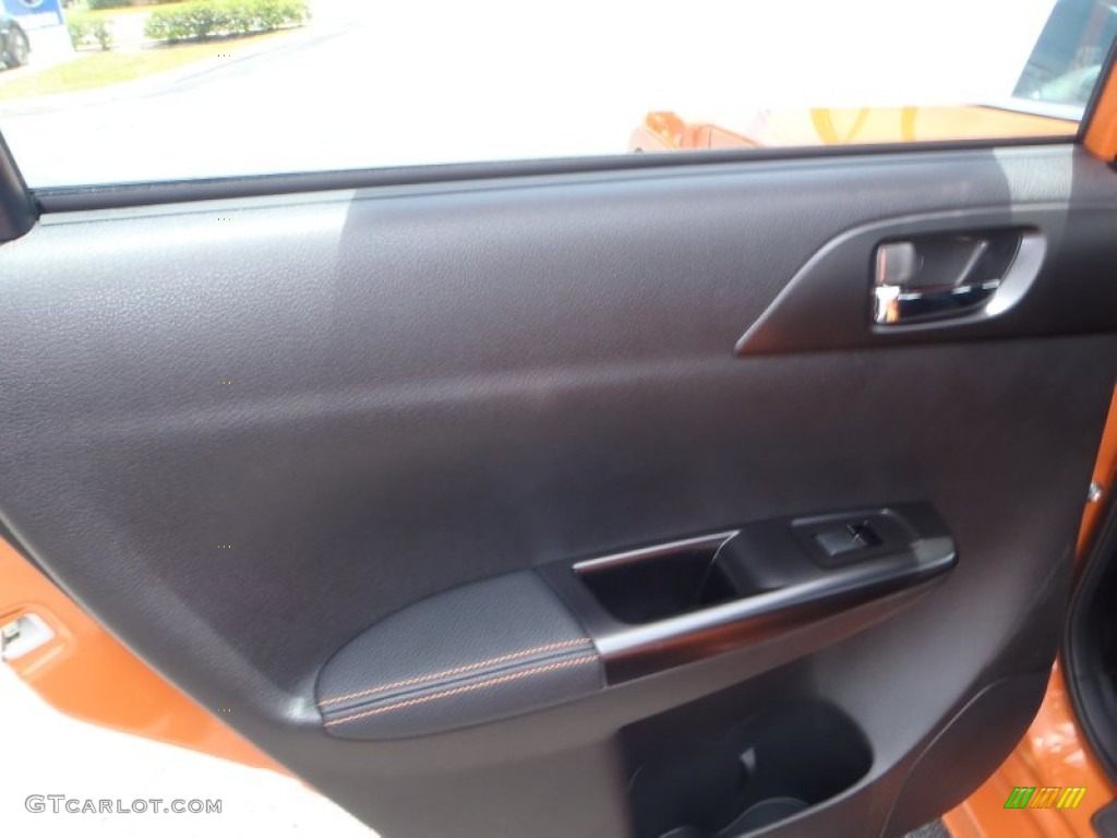 2013 Subaru Impreza WRX STi 4 Door Orange Special Edition Black Door Panel Photo #80787980