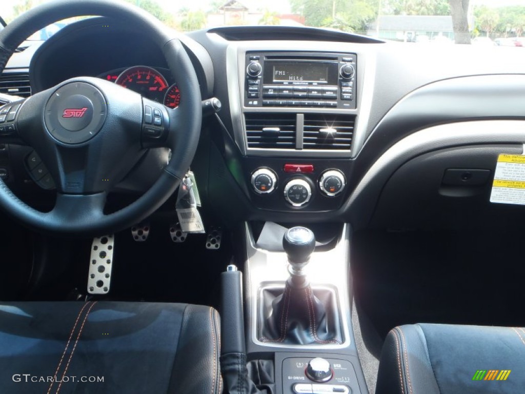 2013 Subaru Impreza WRX STi 4 Door Orange Special Edition Black Dashboard Photo #80788053
