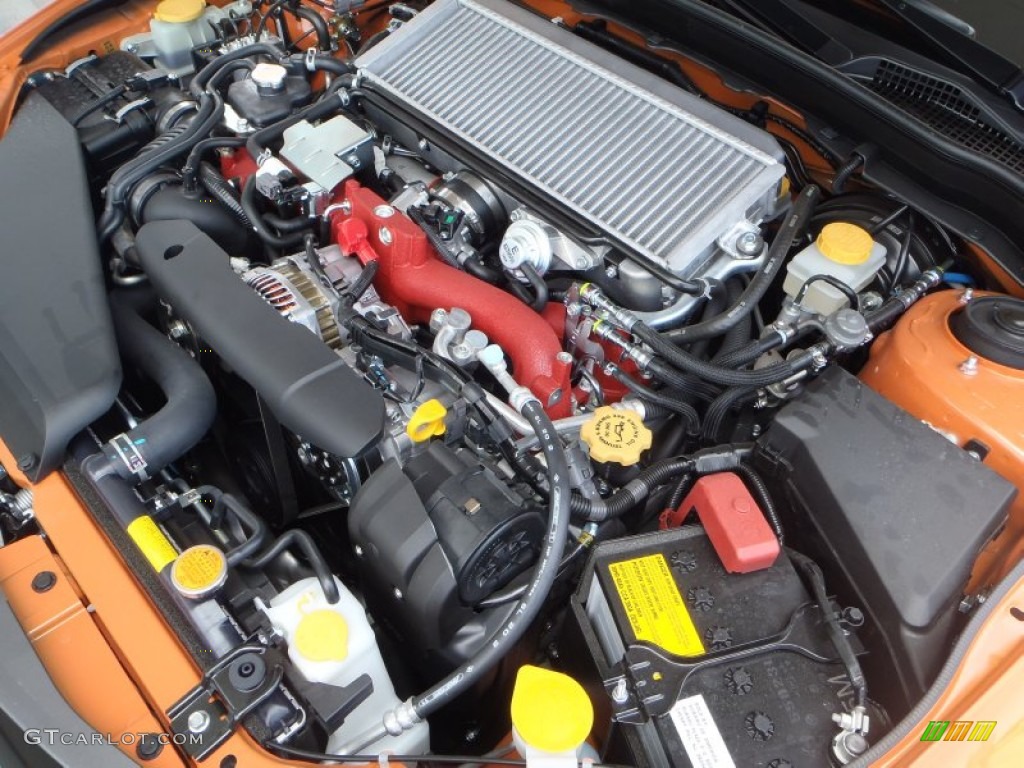 2013 Subaru Impreza WRX STi 4 Door Orange Special Edition 2.5 Liter STi Turbocharged DOHC 16-Valve DAVCS Flat 4 Cylinder Engine Photo #80788178