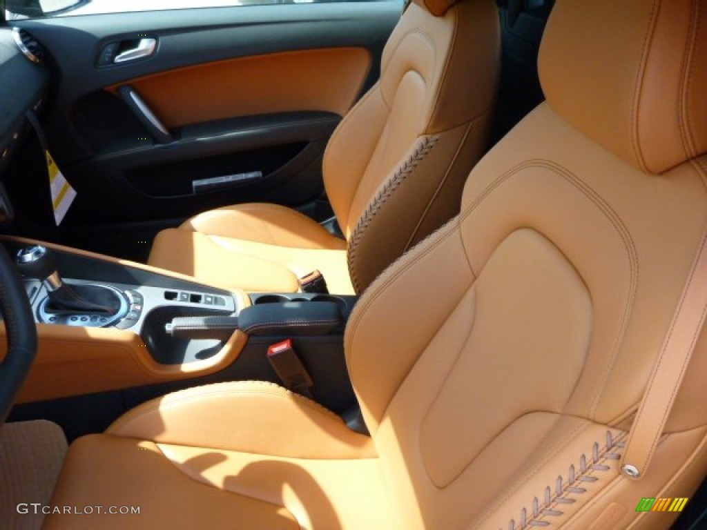 Madras Brown Baseball Optic Leather Interior 2013 Audi TT 2.0T quattro Roadster Photo #80788955